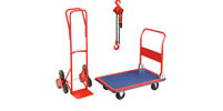 Sack Trucks, Platform Trolleys, Table Lifts, Hoists, Blocks, Block Clamps & Beam Trolleys.