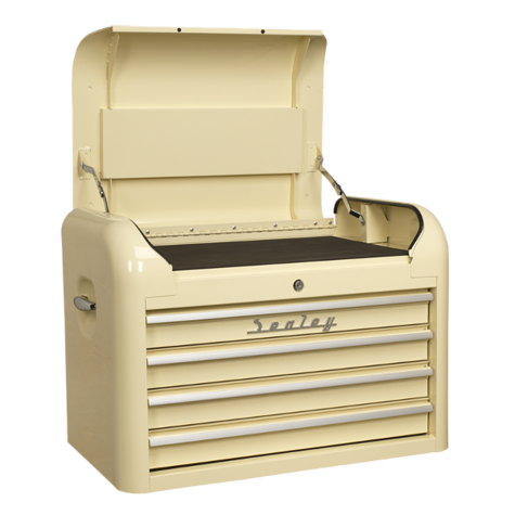 Tool Chest Sealey AP28104 Topchest 4 Drawer Retro Style Cream 