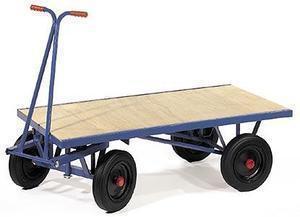 Heavy Duty Turntable Truck 2000mm x 1000mm Pneumatic Tyre