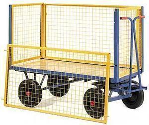 Mesh Box Turntable Truck - Lift off side - 2000mm x 1000mm x 1000kg Capacity Pnuematic Tyre