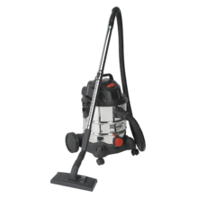 Sealey PC200SD Vacuum Cleaner Industrial Wet & Dry 20ltr 1250W/230V Stainless Bin