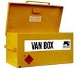 Van box with padlock lugs