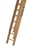 Timber Triple Section Ladders, Varnished Finished, Class 1 Industrial Ladders, Douglas Fir Stiles, Ash Rungs housed full section, glued and pinned into blind holes, Tie Rods fitted at intervals & all metal fittings are rust proofed, HDT08, HDT10 & HDT12