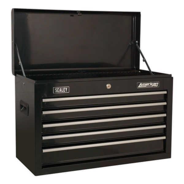 Tool Chest Sealey AP225B Topchest 5 Drawer Black Express Tools Ltd