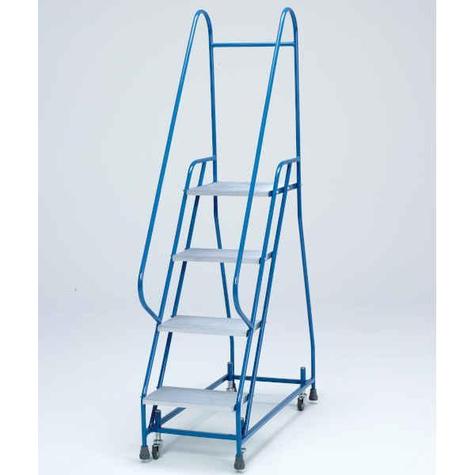 Mobile Safety Roller Steps 4 Tread Aluminium Steps and Handrail