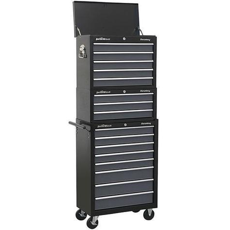 Tool Chest Sealey AP35STACK Combination 16 Drawer - Black/Grey