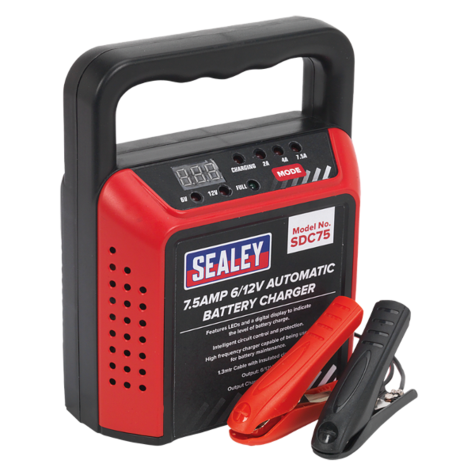 Battery Charger Sealey SDC75 6/12V 7.5Amp 230V Automatic