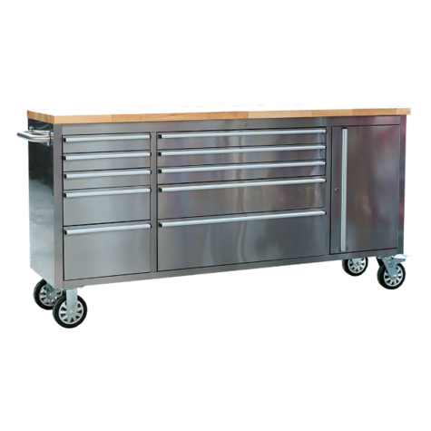 Tool Cabinet Sealey AP7210SS Mobile Stainless 10 Drawer/Cupboard