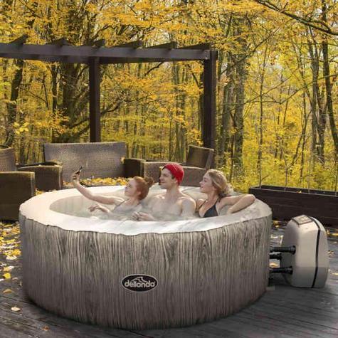 Hot Tub Dellonda Inflatable for 2-4 People Wood Effect