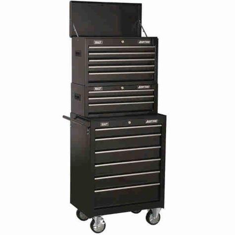 Tool Chest Combination Sealey AP22BSTACK 14 Drawer Stack - Black
