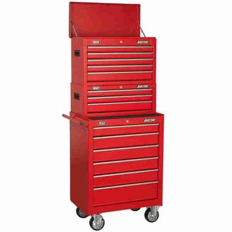Tool Box Combination Sealey AP22STACK 14 Drawer Stack - Red