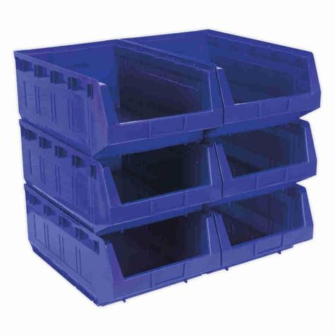 Storage Bin Sealey TPS56B Plastic - Blue Pack of 6