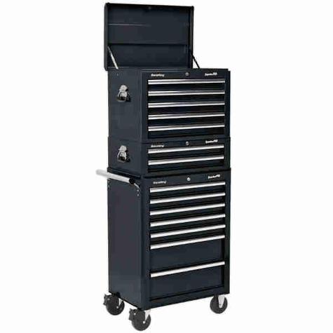 Tool Chest Combination Sealey APSTACKTB 14 Drawer - Black