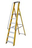 Glassfibre Platform Steps Lyte NGFBP7HR 7 Tread with handrails - thumbnail image 1