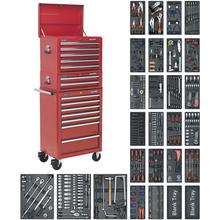 Sealey SPTCOMBO1 Tool Chest Combination 14 Drawer with Ball Bearing Runners - Red & 1179pc Tool Kit