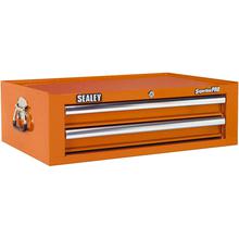 Sealey AP26029TO Add-On Chest 2 Drawer with Ball Bearing Runners - Orange