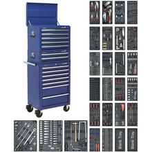 Sealey SPTCCOMBO1 Tool Chest Combination 14 Drawer with Ball Bearing Runners - Blue & 1179pc Tool Kit