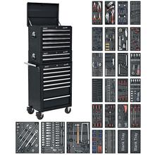 Sealey SPTCOMBO2 Tool Chest Combination 14 Drawer with Ball Bearing Runners - Black & 1179pc Tool Kit