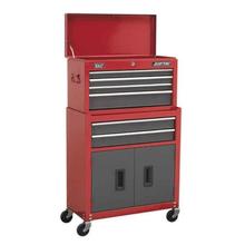 Sealey AP2200BB Topchest & Rollcab Combination 6 Drawer with Ball Bearing Runners - Red/Grey