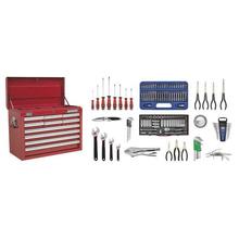 Sealey AP33109COMBO Topchest 10 Drawer - Ball Bearing Runners - Red with 137pc Tool Kit