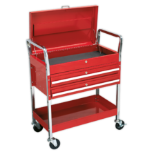 Sealey CX1042D Trolley 2-Level Extra Heavy-Duty with Lockable Top & 2 Drawers