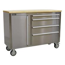 Tool Cabinet Sealey AP4804SS Mobile Stainless Steel 4 Drawer